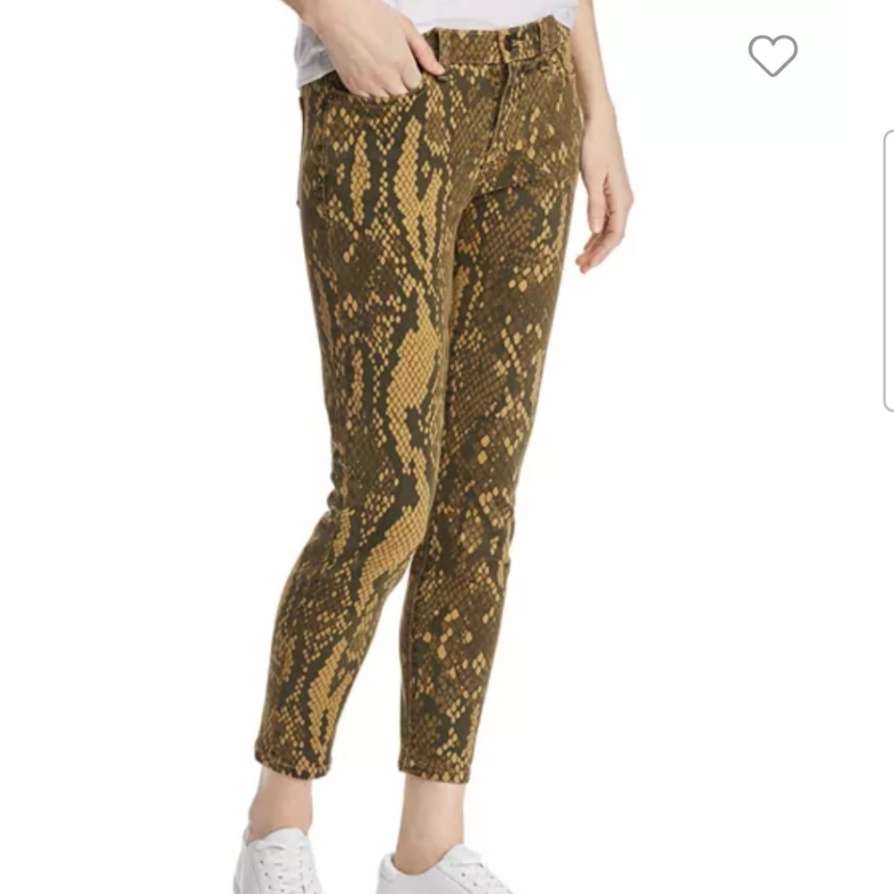 NWT Current/Elliott The Stiletto Berme Python Print Cropped Skinny Jeans Size 25
